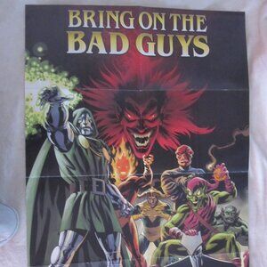 New 24" x 36" Comic Book Shop Wall Poster: Marvel Comics, Bring on the Bad Guys